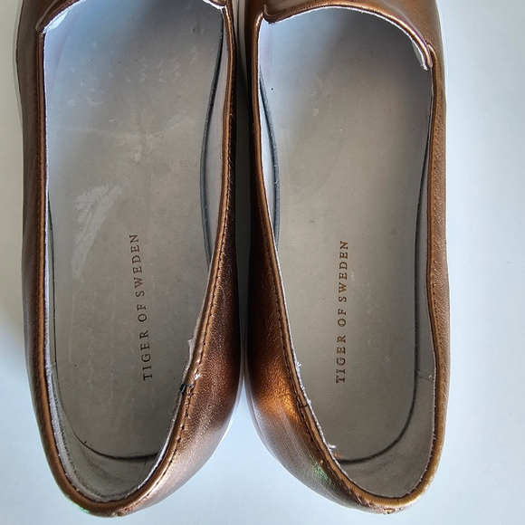 Tiger of Sweden Gold Loafers Minimalist Design Size 8.5 - Picture 15 of 16